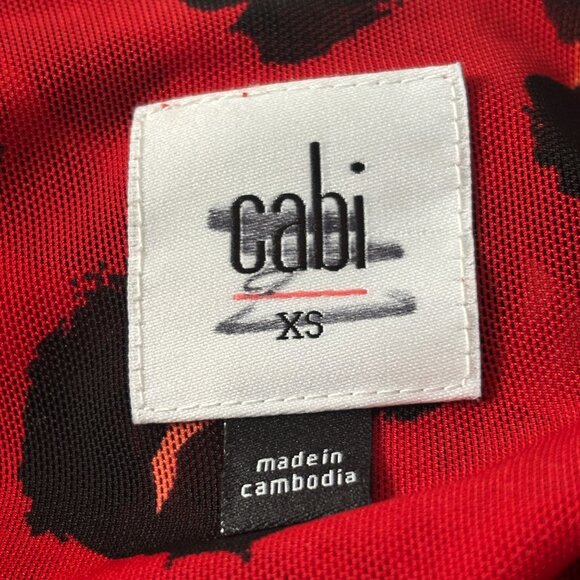 CAbi 5771 Vivien Siren Wrap Midi Dress Red and Black Leopard Animal Print V-Neck - Picture 11 of 16